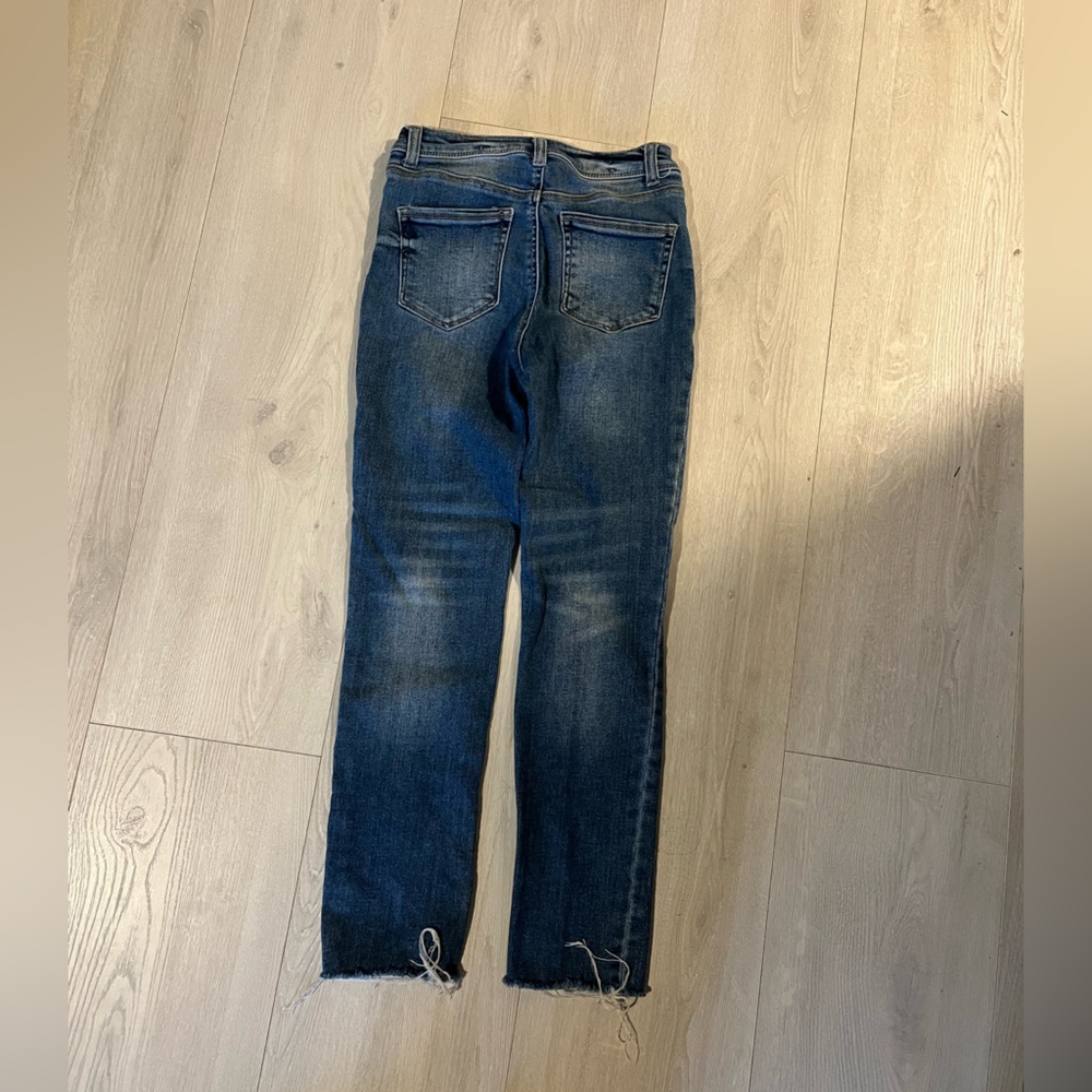Wax Jean Distressed Blue Skinny Jeans Women’s high-rise